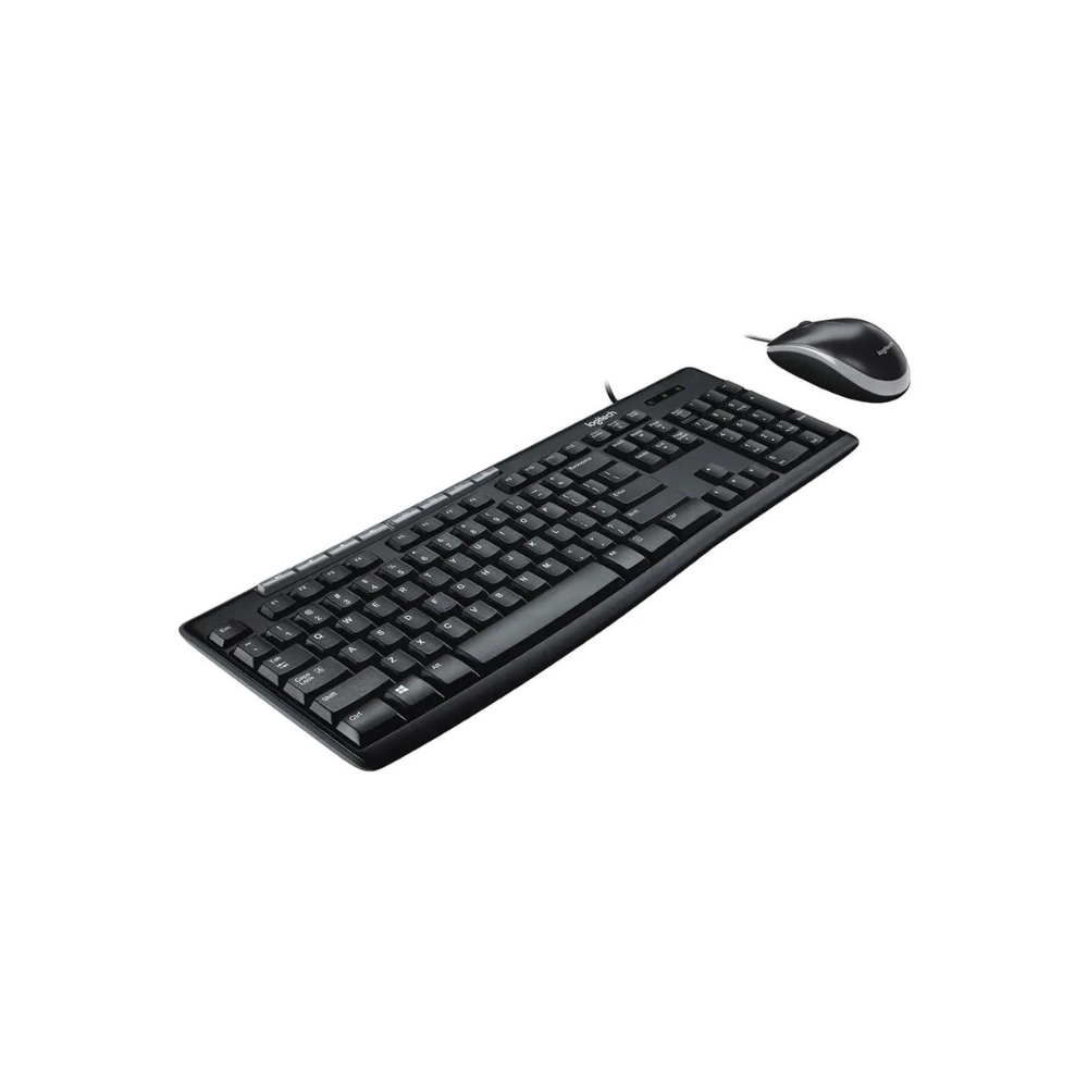 TECLADO-MOUSE COMBO LOGITECH MK200 NEGRO USB PLUG AND PLAY RESISTENTE A SALPICADURAS