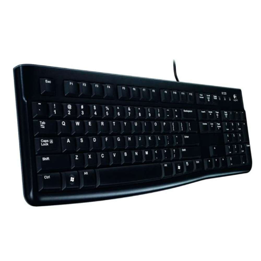 TECLADO LOGITECH K120 NEGRO USB PLUG AND PLAY RESISTENTE A SALPICADURAS