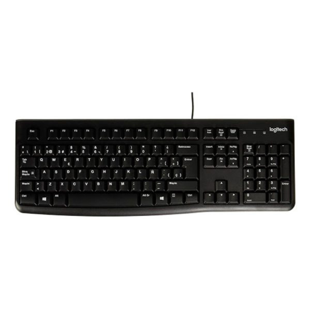 TECLADO LOGITECH K120 NEGRO USB PLUG AND PLAY RESISTENTE A SALPICADURAS