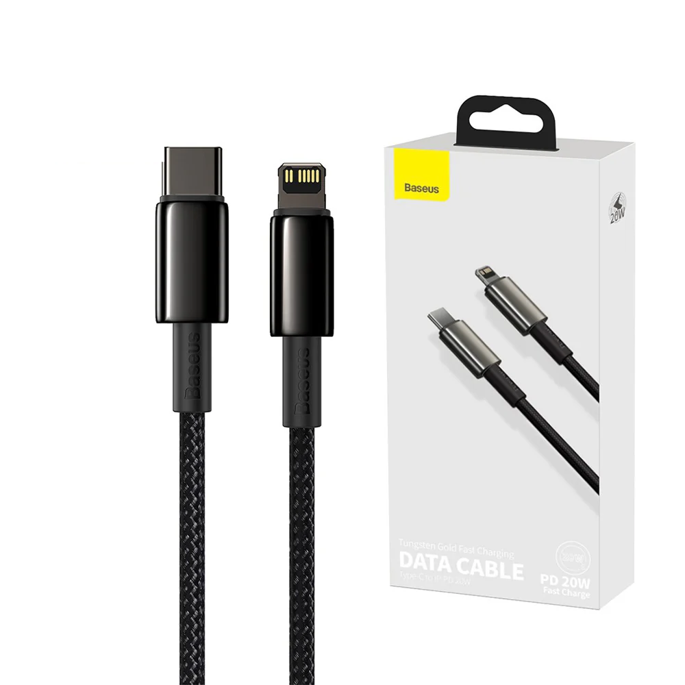 CABLE TIPO C A LIGHTNING 1MT CATLWJ-01 TUNGSTEN GOLD 20W NEGRO